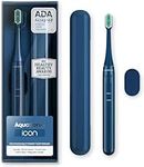 Aquasonic Icon ADA-Accepted Rechargeable Toothbrush | Magnetic Holder & Slim Travel Case | 2 Brushing Modes & Smart Timers | Modern & Convenient (Navy)