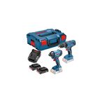 Bosch Professional 18V System Cordless Combo-Kit GSB 18V-21 Combi Drill + GDR 18V-160 Impact Driver (incl. 2X 2.0Ah GBA 18V Batteries, AL 1820 CV Charger, in L-BOXX 136)