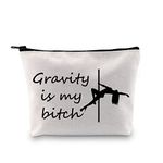 PXTIDY Gravity Is My Bitch Pole Dancing Makeup Bag Pole Dancer Gifts Pole Dancing Fitness Gift Stripper Gift Dancer Survival Kit Zipper Pouch for Pole Dancing Lovers