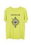 Wear Your Opinion Men's S to 5XL Premium Combed Cotton Printed Half Sleeve T-Shirt (Design: Traveller,LimePunch,Medium)