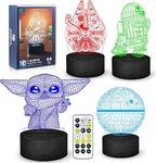 3D Illusion Star Wars Night Light,4 Pattern with Timing Function Star Wars Toys LED Night Lamp for Room Decor,Great Christmas Birthday Gifts for Kids and Star Wars Fans Boys Girls Men