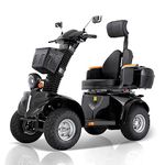 Heavy Duty Mobility Scooters for Seniors & Adults 500lbs Capacity - Electric Powered Mobility Cart - 1000W All Terrain Recreational Mobility Scooter for Travel