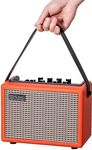 Acoustic/Electric Guitar Amplifier, 15 Watt Portable Bluetooth Amp for Guitar Acoustic/Electric with Reverb Effect, 2 Band EQ,Orange