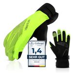 HIKENTURE Winter Gloves, Waterproof Cycling Winter Men Women, Windproof Ski Gloves, Cycling Gloves with Cross Country Gel Padded, Men Women, Outdoor Gloves, Money Green, L