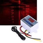 Temperature Controller,DC 12V 120W Digital Humidity Thermostat Difference Switch Heating Cooling with Waterproof Sensor Probe for Hatching Area, Incubation,Air Conditioning,etc