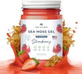 TrueSeaMoss Wildcrafted Irish Sea Moss Gel - Made with Dried Seaweed - Seamoss, Vegan-Friendly, Antioxidant Supports Digestion - Made in USA (Strawberry, Pack of 1)