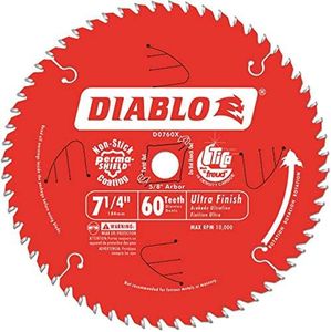 Diablo Ultra Finish Circular Saw Blade - 7 1/4in. 60 Tooth, Fine Finish, Model Number D0760X