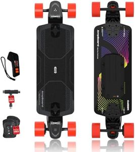 MEEPO Ampboard Electric Skateboard - Ultra-Lightweight 33.74" Drop-Through Deck, 14MPH Max, 9 Miles Range, for Beginners & Commuters Protective Gear & M6c Color Remote