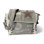 SAINTSTAG Canvas Sling Bags Women, Side Bags for Women College - Multi Pockets, Detachable Shoulder Strap, Stylish Messenger Bags for Women, Side Bag - Size: 12Wx9Hx3.5D inches (Grey)