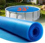 VEVOR Solar Pool Cover, 33 ft Round Pool Bubble Cover, 8 Mil Pools Solar Blanket with Bubble & PE Material, Daytime Heat Absorption, Nighttime Heat Retention, Heat Retaining Solars Covers, Blue
