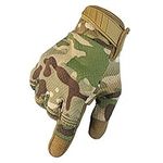 Full Finger Touch Screen Contact Gloves Hard Knuckle Cycling Biking Paintball Airsoft (Dark Camo, Large)