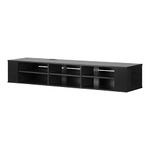 South Shore Furniture City Life Wide Wall Mounted Console Black Oak, Contemporary, 75''