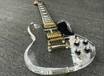 WUQIMUSC LED Light Electric Guitar transparent Acrylic Body Crystal Guitar Maple Neck Sweet Tone (kit-led-sg)