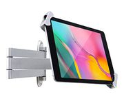 WeSTRUGGLE Tablet Wall Mount Holder with fold,Extend Adjustable Arm Swivel &Anti Theft Security Lock &Key, Multi Angle,Bracket for Most 8 to10.1 Inch,for iPad Air,10.2&10.5,Galaxy tab,& More(Silver)