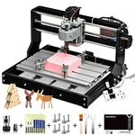 SainSmart Genmitsu 3018-PRO CNC Router Machine, GRBL Control 3 Axis Plastic Acrylic PCB PVC Wood Carving Milling Engraving Machine with Upgraded Power Adapter, XYZ Working Area 300x180x45mm