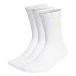 adidas Unisex Cushioned Crew 3 Pairs Crew Socks, white/lucid cyan/lucid lemon/lucid pink, XL