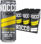 NOCCO Energy Drink | 180mg Caffeine sugar free drinks enhanced with vitamins | pre workout fizzy drinks 12 x 330ml (Grand Sour)