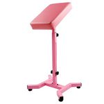 Solong Armrest Stand and Legrest with Pink Thicken Tattoo Pad 23 * 35 * 6cm, 180° Rotation Adjustable Height Chair Frame Non-Slip Base Square Black Leather TA226