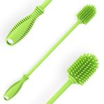 ddLUCK Baby Bottle Cleaning Brush with Long Handle, 31cm/12.5" Silicone Water Bottles Cleaner Brushes for Hydro Flask, Sports Bottle, Vase, Glass Cup (Green, Qty 1)