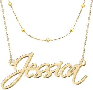 UMAGICBOX Gold Layered Choker Necklace for Women - Customizable Dual-Layer Design with Personalized Name Pendant - Available in Trendy Gold Finish, Ideal for Daily Wear or Special Occasions
