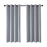 MRTREES Blackout Curtains Bedroom 54 Drop 2 Panels Light Grey Eyelet Thermal Curtain for Living Room Soft Texture Window Treatments for Kids 66x54 Inch 167x137 CM