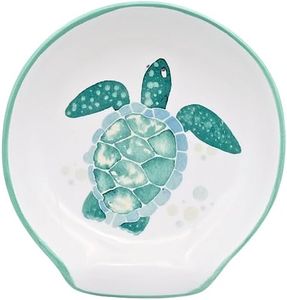 Turtle Spoon Rest - Coastal Ocean Nautical Decor, Teal Kitchen Accessories and Decor Turquoise Kitchen, Hawaiian Beach Themed Kitchen Decor for Stove Top Counter, Cute Sea Turtle Labor Day Gifts