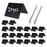 Set of 22 Mini Chalkboard Signs, 7.5x10cm Small Chalkboard for Writing, Wedding Name Tag, Price Tag, Signage Plastic Material Location Card, Signage (Includes 2 Markers)