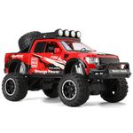 SASBSC Toy Trucks F150 Raptor Pickup Truck Toys with Light and Sound Friction Powered Big Monster Trucks for 3+ Year Old Kids Toy Car Gifts for Boys Age 3-7 (Red)