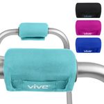 Vive Crutches Handle Pads - Hand Grips for Walkers, Zimmers - Crutch Padded Covers - Soft Cushion Padding Medical for Folding Rolling Wheelchair, Rollator Handle, Senior, Elderly Grippers (Teal)