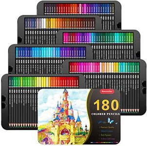 Soucolor 180-Color Artist Colored Pencils Set for Adult Coloring Books, Soft Core, Professional Numbered Art Drawing Pencils for Sketching Shading Blending Crafting, Gift Tin Box for Beginners Kids