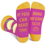 Funny Socks for Women Ladies Teenage Girls - If You Can Read This Bring Me Tacos Funny Gifts Mothers Day Novelty Gifts for Mom Wife Fun Crew Crazy Socks with Sayings Valentines Christmas Stocking