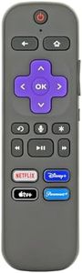 Replacement RC-EL1 / RC-EL2 Universal Streaming Player Remote Control for Roku Streaming Sticks, Players and TVs with Voice. RCEL1 / RCEL2 Remote Control with Voice and App Shortcut Keys. [RF]