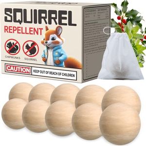 Squirrel Repellent Outdoor, Natural Squirrel Deterrent for Plants, Attic & Bird Feeders, Safe Around Kids & Pets, Helps Keep Squirrels Chipmunk Away from Yard & Garden – 10 Balls