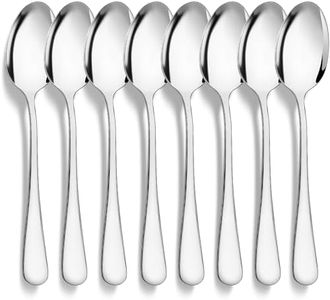 CoKeeSun 8 Pezzi Cucchiai, 18.5cm Cucchiaio da Tavola, Cucchiai in Acciaio Inox, Cucchiai da Minestra, Cucchiai da Zuppa, Lucidati a Specchio, per Casa Ristorante Feste, Lavabili in Lavastoviglie