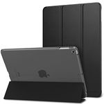 MoKo Case for iPad 9.7 2018/2017 - Slim Lightweight Smart Shell Stand Cover with Translucent Frosted Back Protector for Apple iPad 9.7 Inch (iPad 5, iPad 6), Black (Auto Wake/Sleep)