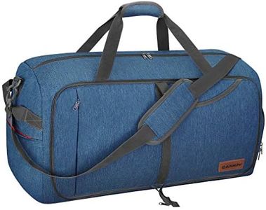 CANWAY 65L Travel Duffel Bag, Foldable Weekender Bag with Shoes Compartment for Men Women Water-Proof & Tear Resistant (Aegean Blue, 65L)