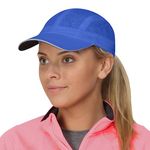 TrailHeads Women's Race Day Performance Running Cap, Lightweight & Quick Drying Mesh Sports Hat with Reflective Trim - Cool Blue