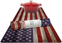 RIMONA'S Thermo Heat Resistant Table Runner and Trivet for Hot Dishes - Waterproof Hot Plates to Protect Table and Countertop - Kitchen & Dining 350F Heat Protector 40" - Proud American Runner