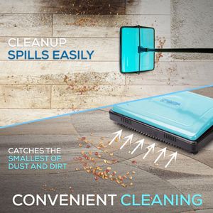 Manual Carpet Sweeper with Detachable Comb – Efficient Carpet & Rug Cleaner