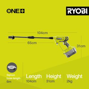 RYOBI 18V ONE+ Cordless Power Washer, 22 Bar – Bare Tool, Lime