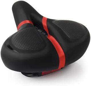 Bicycle Seat, Wide Bike Seat for Men Women, Comfort Wide Bike Saddle Replacement Memory Foam Padded Soft Bike Seat Cushion Compatible with Peloton, Mountain, City Bikes, Indoor Exercise Bikes (Red-XL)