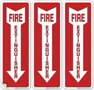 Sigo Signs Fire Extinguisher Decal Self Adhesive Sticker 4x12" 4 Mil Vinyl Sign- Indoor & Outdoor Use - UV Protected & Waterproof Sleek (3 Pack)