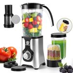 SUPERLEX 4-in-1 Jug Blender 1.25L, Electric Smoothie Maker Set, Multifunctional Blender for Juicers Fruit Vegetable, Portable Mixer for Juicing, Grinding, Ice Crushing, Kitchen, Travel