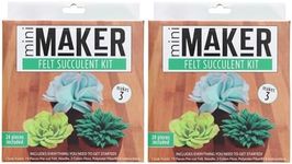 Essentials By Leisure Arts Felt Kit Mini Maker Succulent Green 2 Pc Needle Felt Kit with Supplies Included to Create Adorable Succulents! Perfect Felting Kits for Beginners Adult Craft