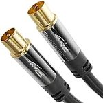 CableDirect – 4K aerial cable, coaxial cable, TV cable, coax, antenna – television cable with break-proof metal plugs, digital & analogue TV – 2m (male to female connectors for DVB-C, DVB-T, DVB-S)