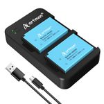 Artman LP-E17 Battery 1300mAh and Rapid Dual Micro USB Charger Set for Rebel SL3, SL2, T8i, T7i, T6i, T6s, EOS R10, R50, EOS RP, EOS M3, M5, M6, EOS 200D, 77D, 750D, 760D, 800D, 8000D (2 Pack)