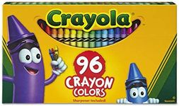 Crayola Classic Color Crayons in Flip-Top Pack with Sharpener, 96 Colors, Gift for Kids