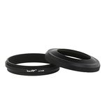 Haoge LH-X49B 2in1 All Metal Ultra-Thin Lens Hood with Adapter Ring Set for Fuji Fujifilm FinePix X70 X100 X100S X100T X100F Camera Black Replaces Fujifilm LH-X100 AR-X100 LH-X70