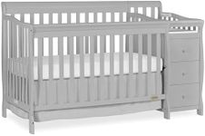 Dream On Me 5 In 1 Brody Convertible Crib With Changer In Pebble Grey, Greenguard Gold Certified, Comes With 1" Changing Pad, Non-Toxic Finish, Made Of Durable Pinewood
