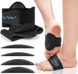 DR. POTTER+ Arch Support Sleeves for Plantar Fasciitis Relief, Adjustable Compression Bands with Removable Arch Support Pads for Fallen Arches, High Arch, Flat Feet, Feet Pain Relief - Black